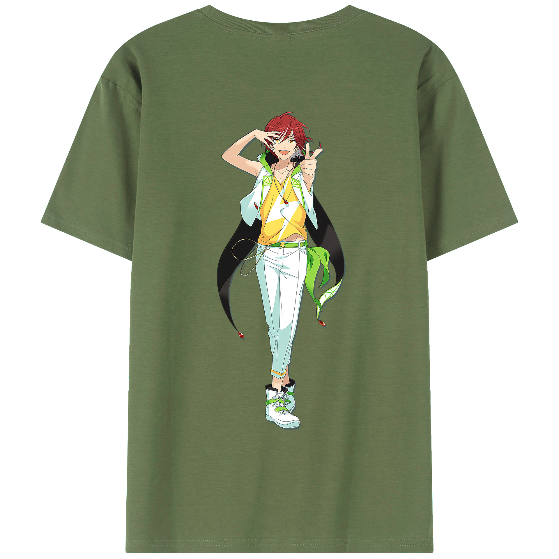 （画像用） あんさんぶるスターズ! Ensemble Stars 綿100％ メンズ半袖Tシャツ（バックプリント） 通気性